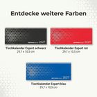 Entdecke weitere Farben: Tischkalender Expert schwarz, rot, blau, jeweils 29,7 x 10,5 cm. Spiralgebundene Kalender.