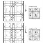 3 Sonntag Januar 2027. Zwei unvollständige und zwei vollständige Sudoku-Raster. Temperaturanzeigen daneben.