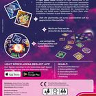 "Willkommen in der Light Speed Arena!" Spannende Raumschiffkämpfe erwarten euch. Logo von Pegasus Spiele unten rechts.