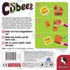 "Cubeez" ist ein Spiel, bei dem man schnell Gesichter mit Würfeln nachbildet. Wer zuerst eine Karte nachbildet, gewinnt.