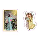Links: Engel mit Gesangbuch. Rechts: Zwei Engel lesen "Christmas Carols". Vintage-Look.