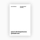 Oben links: „was wir lieben:“ Rechts: „28. August 2027 Samstag“. Unten: „ganz in die Augustsonne getränkt sein“.