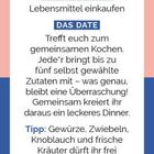 Vorbereitung: Lebensmittel einkaufen. Tipp: Gewürze, Zwiebeln, Knoblauch und frische Kräuter frei verwenden.