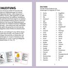 "Einleitung" beschreibt ein Kartenset mit 50 Amigurumi-Tieranleitungen. "Die Tiere" listet 50 Tierarten. Kartenillustrationen zeigen Anleitungen.
