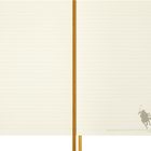 Notizbuch mit Zitat: "I would have gone with you to the end, Frodo... into the fires of Mordor. – Aragorn." Illustration: Reiter.