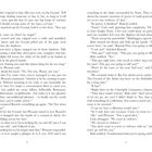 Seitenzahlen: 4 und 5. Dialog zwischen Charakteren über einen Kristall und seine Gefahren. Erwähnung verschiedener Charaktere und Ereignisse in einem dramatischen Gespräch.