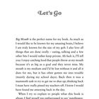Text: "Let's Go"

Der Text erzählt humorvoll über den Titel "Big Mouth" und persönliche Erlebnisse. Seitenzahl unten: 3.