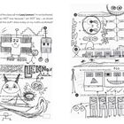 Texte: "Lazy Lennox", "Lennox", "Jack and Dora", "Write values in ascending order". Verspielte Illustrationen und Zeichnungen.