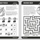 Purugly Puzzle und Miltank Maze mit Schwierigkeitsgrad. Purugly mischt Poké Bälle, Miltank muss durch ein Labyrinth zur Farm.