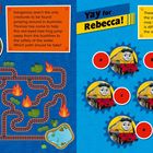 Spiel mit einem Labyrinth und Suchspiel mit "Hop to Safety" und "Yay for Rebecca!". Enthält Gleise, Feuer, Büsche und Wasser.