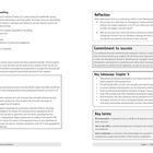 Texte im Bild:
- Leveraging the power of networking
- Reflection
- Commitment to success
- Example
- Key takeaways: Chapter 4
- Key terms

Layout: Zwei Spalten mit Überschriften und Textblöcken.