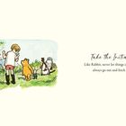 „Take the Initiative. Like Rabbit, never let things come to you, always go out and fetch them.“  
Illustration: Kind und Tiere auf Wiese.