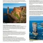 "Old Man of Hoy" oben, "Yesnaby Cliffs" unten. Beide zeigen beeindruckende Felsformationen an einer Küste.
