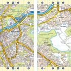 Karte von Stockport mit Straßen wie M60, Stockport Road, Tiviot Way. Zeigt Parks, Flüsse und benachbarte Gebiete.