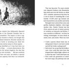 Seiten 78-79. Links: Text über menschliche Bestattungsgeschichte. Rechts: Erläuterungen zur Bestattungspraxis, neolithische Hypothesen. Oben links: Illustration von drei Menschen in einer Höhle.