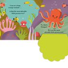 Text über einem illustrierten Oktopus: "I can see a long orange tentacle... is that the most adorable little person ever?"