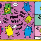 Comic mit bunten Figuren und Texten wie "LOUD!", "WOOF WOOF", "Woops... Terry forgot not to bark."