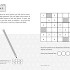 Task 3: Ein 6x6-Zahlenrätsel. Zahlen in grau hinterlegten Feldern ergeben ein vierstelliges Passwort. Hinweis: Zahlen 1-6 nur einmal pro Block.
