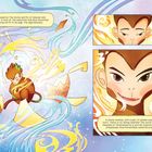 Comic-Stil Illustration. Text: "Blessed by the divine spirits of Heaven and Earth... A stone monkey with golden eyes is born."