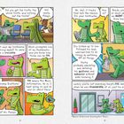 Ein grünes Krokodil mit Zahnschmerzen spricht mit einem anderen, hält eine Zeitung und erwähnt "Agent of S.U.I.T.". Humorvolle Dialoge.