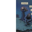 Text über Schicksale, Göttin Frigg, Odin und Visionen. Eine Frau mit lockigem Haar steht, ein Mann sitzt nachdenklich.