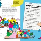 "Get Speaking!" Menschen verschiedener Hautfarben kommunizieren. Liste: acht Körperteile beim Sprechen.