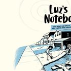 "Luz's Notebook: Gord zeigt Luz, wie man einen wassersparenden Garten anlegt." Illustration mit zwei Personen beim Gärtnern.