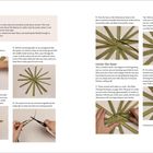 Material Variations: Beschreibung von Blättern für das Basteln; Anleitungen zur Vorbereitung und Flechtung eines Korbbodens mit Bildern.