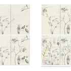 02–08 APR, botanische Skizzen von Pflanzen und Blumen in einem aufgeschlagenen Notizbuch mit detaillierten Zeichnungen.
