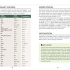 Zwei Seiten mit Tabellen zu griechischen Konsonanten, Wortbetonung und Intonation. Links eine Tabelle, rechts Erklärungen.