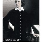Notenblatt mit "DER DU VON DEM HIMMEL BIST", Portrait von Franz Liszt, Kalender unten.