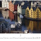 Text: "Ålesund". Unten sind die Zahlen 1 bis 31 und darunter steht "CASARES EDITION". Farbfrohe Gebäude spiegeln sich im Wasser.