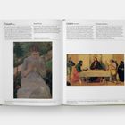 Links: "Cassatt Mary", "Woman Sewing". Rechts: "Catena Vincenzo", "The Supper at Emmaus". Links Frau nähend, rechts Abendmahl.