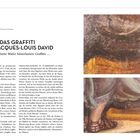 Das Bild zeigt einen Text über ein Graffiti von Jacques-Louis David, mit einer Illustration eines Freskos von gefalteten Kleidern.