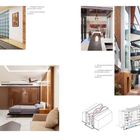 Seitenlayout mit Architekturaufnahmen und Skizzen. Textfragmente: "Consctetur sadipscing elitr" und "Nonumy eirmod tempor".