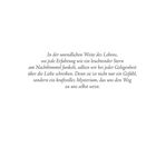 Text mit poetischer Botschaft über die Liebe als kraftvolles Mysterium, das Orientierung im Leben gibt.