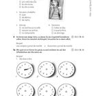 Hör- und Sprechtraining Übung mit Auswahlfragen und Zifferblättern. Hinweis auf Hörtexte CD 2: TR 31, 32, 33. Bild von Kind.