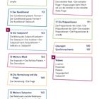 Texte mit Kapitelnummern und Themen wie "Das Verb in der Zukunft" und "Der Subjonctif". Strukturierte Gliederung.
