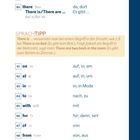 Texte: now, right now, here, there, There is/There are, Sprachtipp, on, at, in, to, with, for, of, from, by.