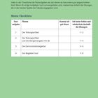 CHECKLISTE
Kapitel 1 – Begleiter des Nomens. 
Teste Aufgaben und Ergebnisse in einer Tabelle.