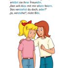 „Heute ist unser Jahrestag, Bibi“: Ein Mädchen tröstet ein anderes, indem es den Arm um sie legt.