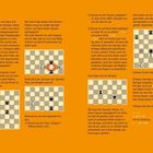 Text über Zugmöglichkeiten des Springers im Schach. Beispiele mit Diagrammen. Schwarz und Weiß sind am Zug.