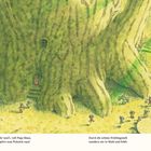 „Wisst ihr was?“, ruft Papa Maus, „heute geht's zum Picknick raus! Durch die schöne Frühlingswelt wandern wir in Wald und Feld!“ Große Baumillustration mit Mäusen.