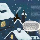 Text: "Elfen-Abschiedsgruß" und ein Brief an ein Menschenkind. 

Illustration: Winterlicher Nachthimmel, verschneite Dächer, Kinder im Fenster, kleine Elfe.