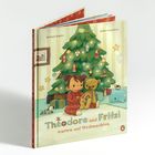 Buchcover "Theodore und Fritzi warten auf Weihnachten". Ein Kind mit Teddybär sitzt vor einem Weihnachtsbaum.