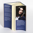 Eine Frau auf einem Buchumschlag. Links Text: Zitate und Buchbeschreibung. Rechts Text über Hannah Häffner.