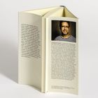 Links ein Zitat über Islam und Gesellschaft. Rechts ein Porträt, darunter Text über Hasnain Kazim, seine Herkunft und Arbeit.