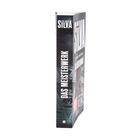 Buchrücken des Titels: "DAS MEISTERWERK" von Daniel Silva. Abgebildet ist ein Teil eines architektonischen Gebäudes.