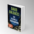 DAVID BALDACCI, DIE SILKWELL-VERSCHWÖRUNG, Thriller. Rote SP-Schild und Felsenmotiv im Hintergrund.