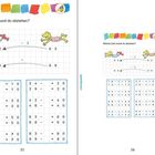 "Welche Zahl musst du abziehen?" Frösche in Schwimmkleidung stellen Matheaufgaben mit Subtraktion dar. Aufgabe auf Seite 55-56.